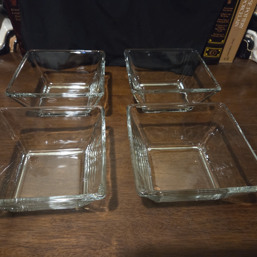 Libbey Clear Glass Square Bowl Set - Picture 3 of 7